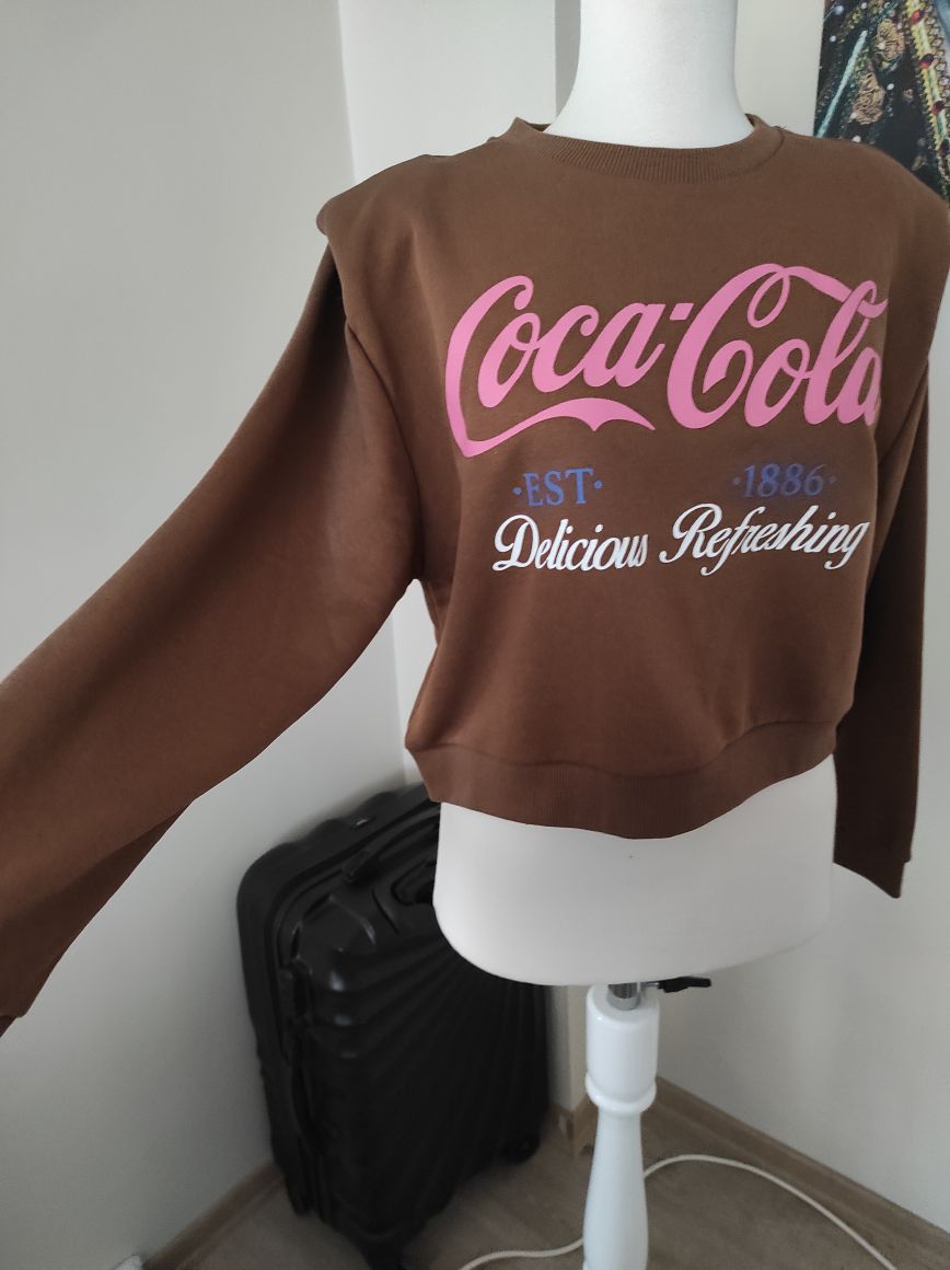 Coca Cola Oversize Croptop Kadın Sweat