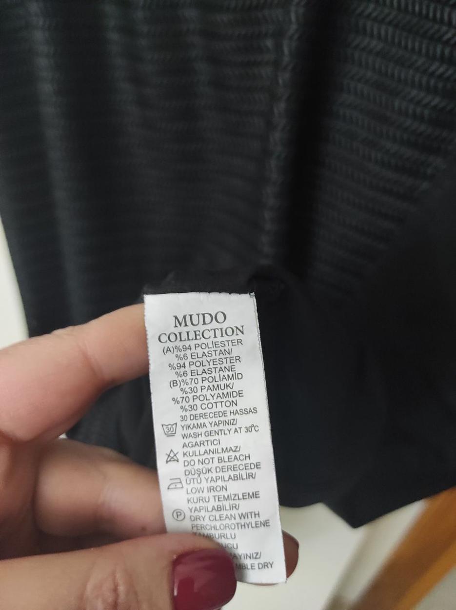 MUDO Siyah Transparan Bluz Kadın Tişört