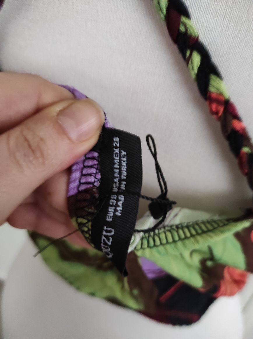 QUZU Çapraz Askılı Desenli Crop Büstiyer 38