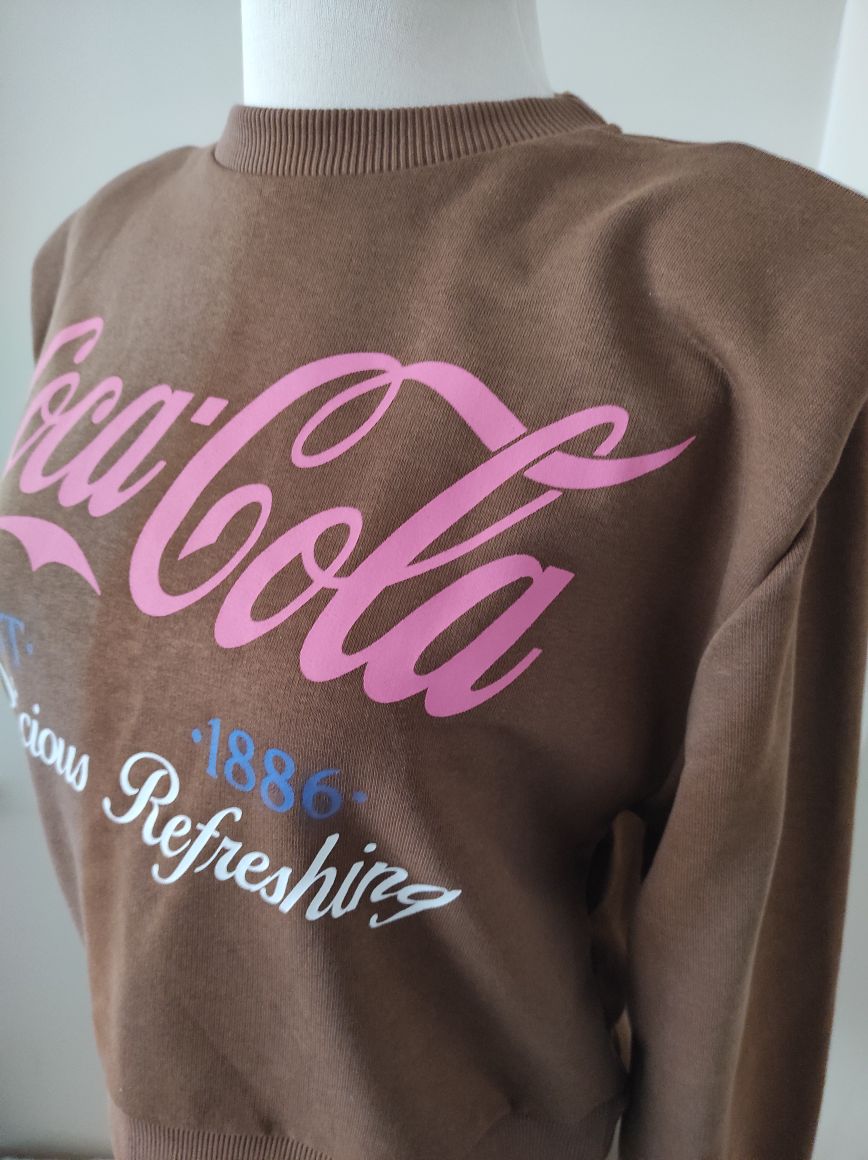 Coca Cola Oversize Croptop Kadın Sweat