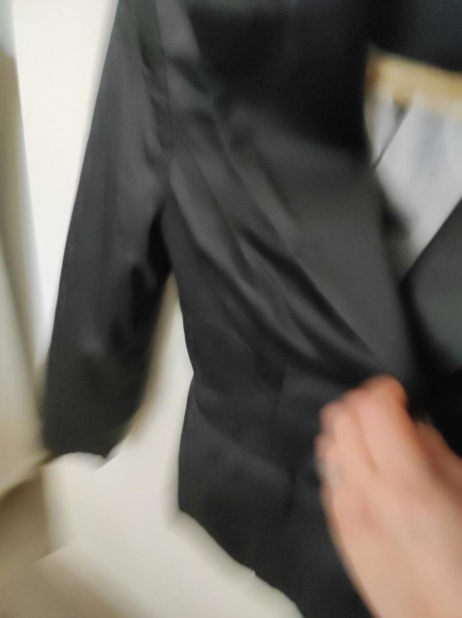 KOTON Siyah Saten Kadın Ceket Blazer